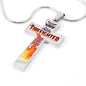 Proud Firefighter Dad Cross Necklace with Optional Engraving