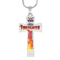 Proud Firefighter Mom Cross Necklace with Optional Engraving