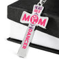Dance Mom Pride Cross Necklace with Optional Engraving