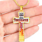 Proud Firefighter Dad Cross Necklace with Optional Engraving