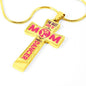 Dance Mom Pride Cross Necklace with Optional Engraving