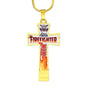 Proud Firefighter Mom Cross Necklace with Optional Engraving