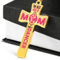 Dance Mom Pride Cross Necklace with Optional Engraving