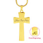 Dance Mom Pride Cross Necklace with Optional Engraving