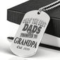 Best Dads Promoted To Grandfather Customized Dog Tag Necklace with Optional Engraving