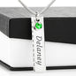 Birthstone Custom Engraved Name Necklace with Adjustable Chain
