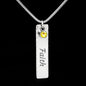 Birthstone Custom Engraved Name Necklace with Adjustable Chain