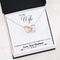 Interlocked Hearts 18k Rose Gold and Steel with CZ Accents - Husband to Wife Message - God Blessed