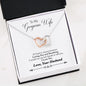 Interlocked Hearts 18k Rose Gold and Steel with CZ Accents - Husband to Wife Message - Last Breath