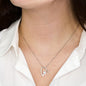 Forever In My Heart Pendant Necklace with CZ Accent - Husband to Wife - Heart to Heart - 14k White or 18k Yellow Gold Finish