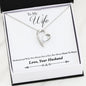Forever In My Heart Pendant Necklace with CZ Accent - Husband to Wife - Heart to Heart - 14k White or 18k Yellow Gold Finish