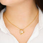 Forever In My Heart Pendant Necklace with CZ Accent - Husband to Wife - Heart to Heart - 14k White or 18k Yellow Gold Finish