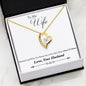Forever In My Heart Pendant Necklace with CZ Accent - Husband to Wife - Heart to Heart - 14k White or 18k Yellow Gold Finish