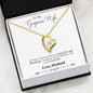Forever In My Heart Pendant Necklace with CZ Accent - Husband to Wife - Last Breath - 14k White or 18k Yellow Gold Finish
