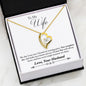 Forever In My Heart Pendant Necklace with CZ Accent - Husband to Wife - Complete Me - 14k White or 18k Yellow Gold Finish