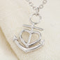 Friendship Anchor Heart Pendant Necklace Adjustable - Friend Message - Anchors and Wings