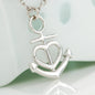 Friendship Anchor Heart Pendant Necklace Adjustable - Friend Message - Anchors and Wings