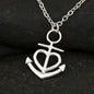 Friendship Anchor Heart Pendant Necklace Adjustable - Friend Message - Anchors and Wings