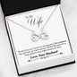 Heart Infinity Symbol Necklace - Husband to Wife Message - Complete Me