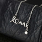 Love 3D Necklace with CZ Accent - To Wife Message - Blessed the Broken Road - Surgical Steel or 18K Gold Plate