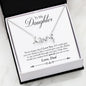 Love 3D Necklace with CZ Accent - Dad to Daughter Message - Special To Me - Surgical Steel or 18K Gold Plate