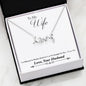 Love 3D Necklace with CZ Accent - To Wife Message - Blessed the Broken Road - Surgical Steel or 18K Gold Plate
