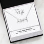 Love 3D Necklace with CZ Accent - To Wife Message - Everything - Surgical Steel or 18K Gold Plate