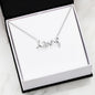 Love 3D Script Necklace with CZ Accent - Surgical Steel or 18K Gold Plate