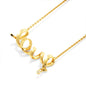 Love 3D Necklace with CZ Accent - To Wife Message - First Last Always - Surgical Steel or 18K Gold Plate