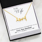 Love 3D Necklace with CZ Accent - To Wife Message - Blessed the Broken Road - Surgical Steel or 18K Gold Plate