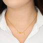 Love 3D Necklace with CZ Accent - To Wife Message - Blessed the Broken Road - Surgical Steel or 18K Gold Plate