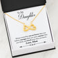 Heart Infinity Symbol Necklace - Mother to Daughter Message - Braver
