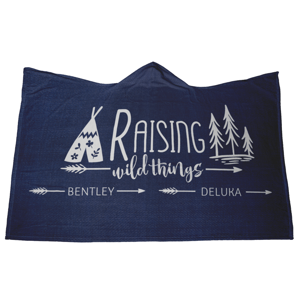 Raising Wild Things Hooded Blanket Personalized Mom Gift