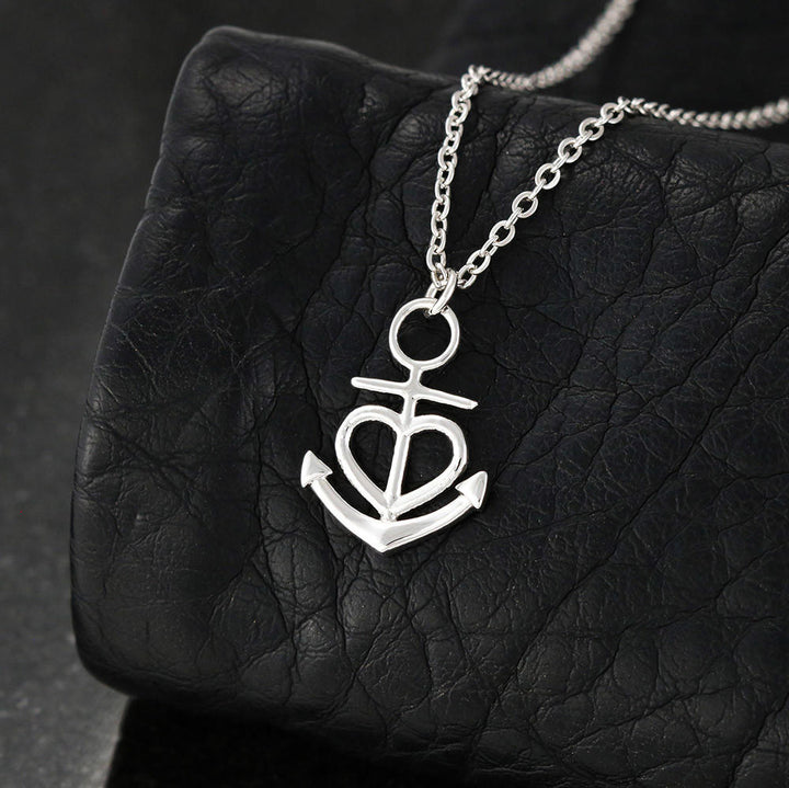 Friendship Anchor Heart Pendant Necklace Adjustable Friend Message Anchors and Wings