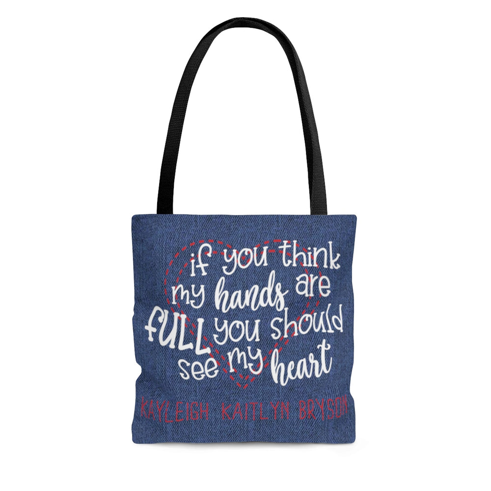 Hands and Heart Full Tote Bag Personalized Names
