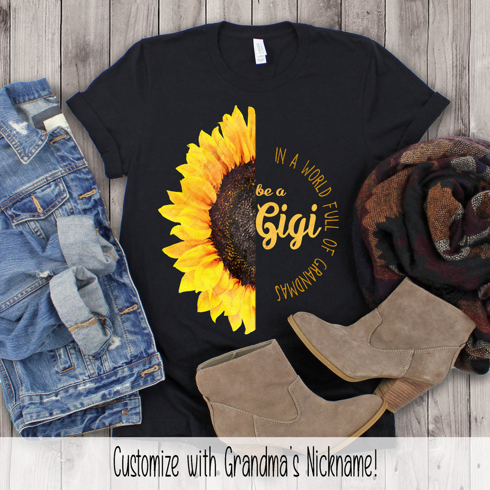 Custom Grandma Sunflower Jersey Short Sleeve Tee