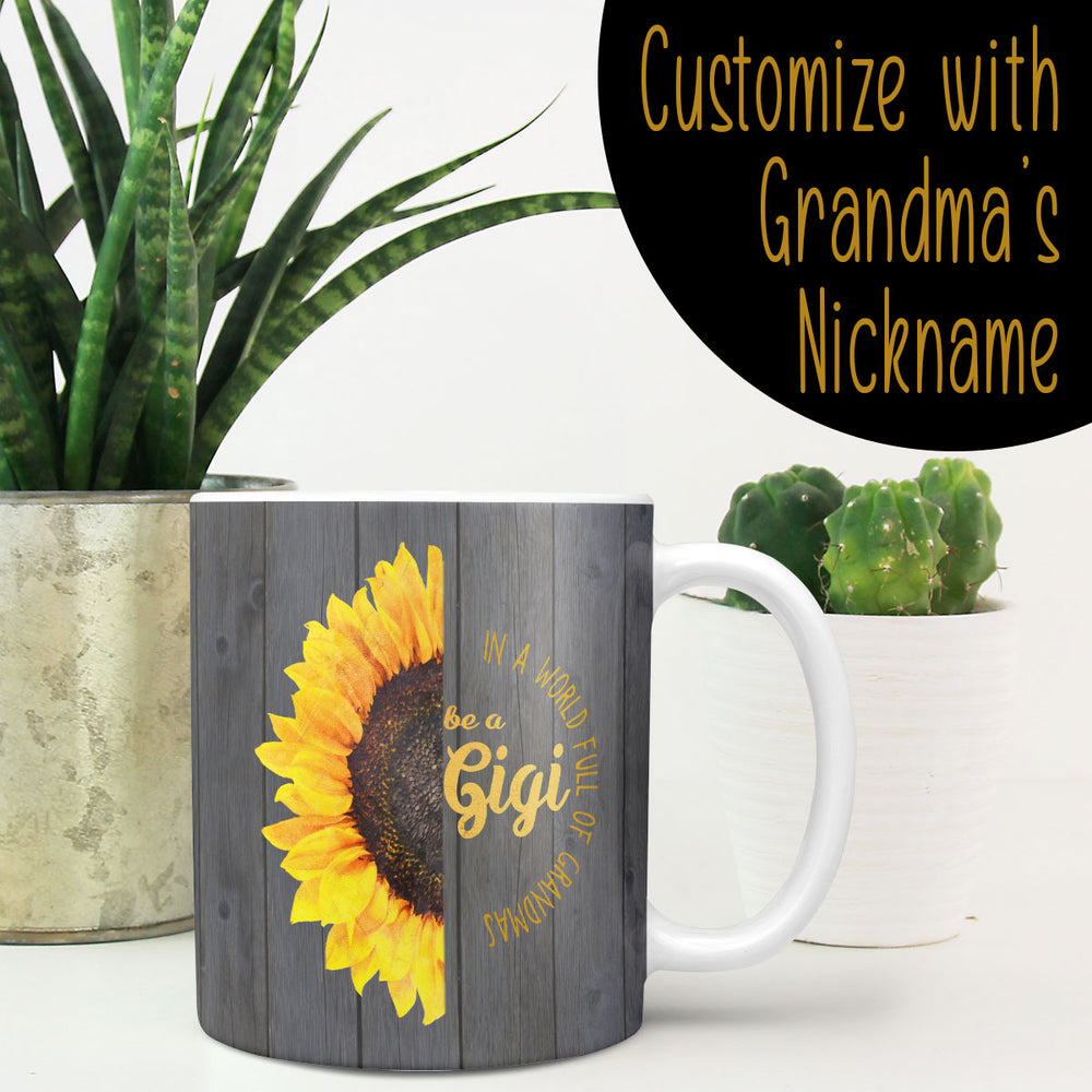 Sunflower Grandma 11 oz Mug Customize with Nickname