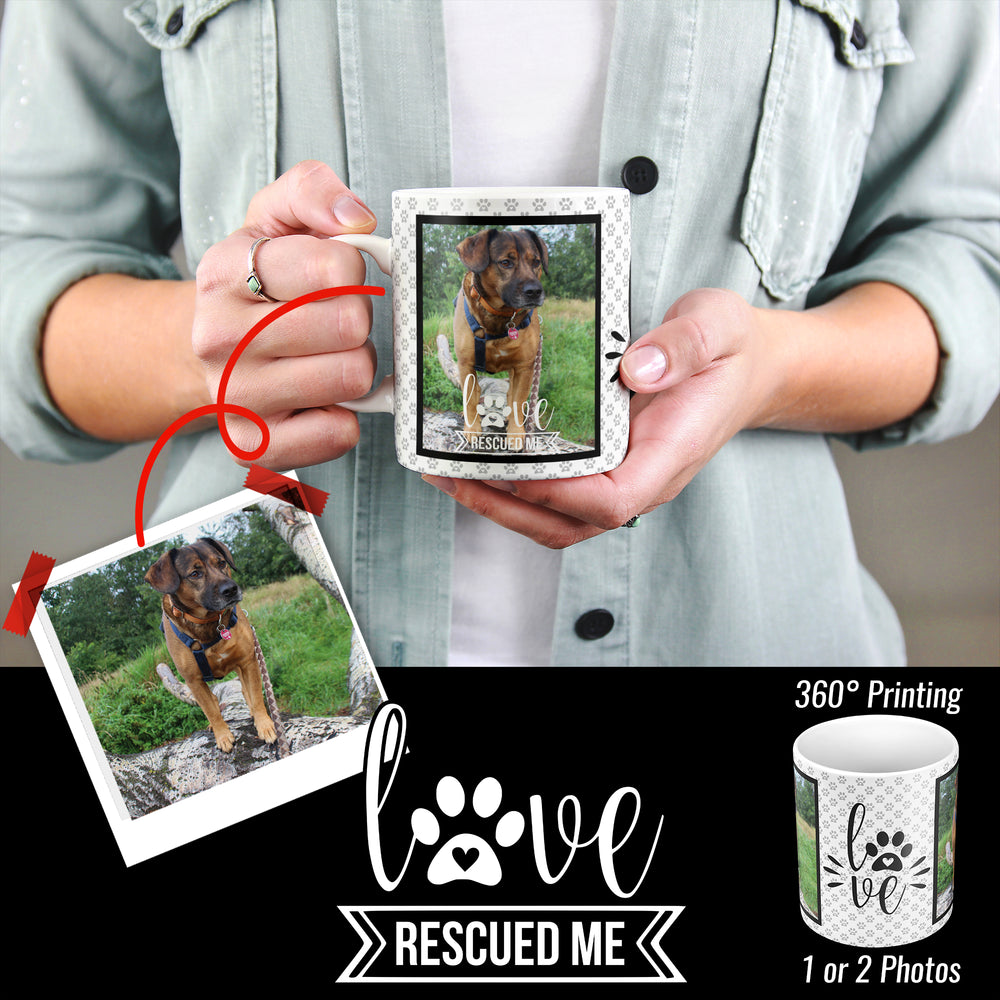 Personalized Photo Love Rescued Me Dog Mug